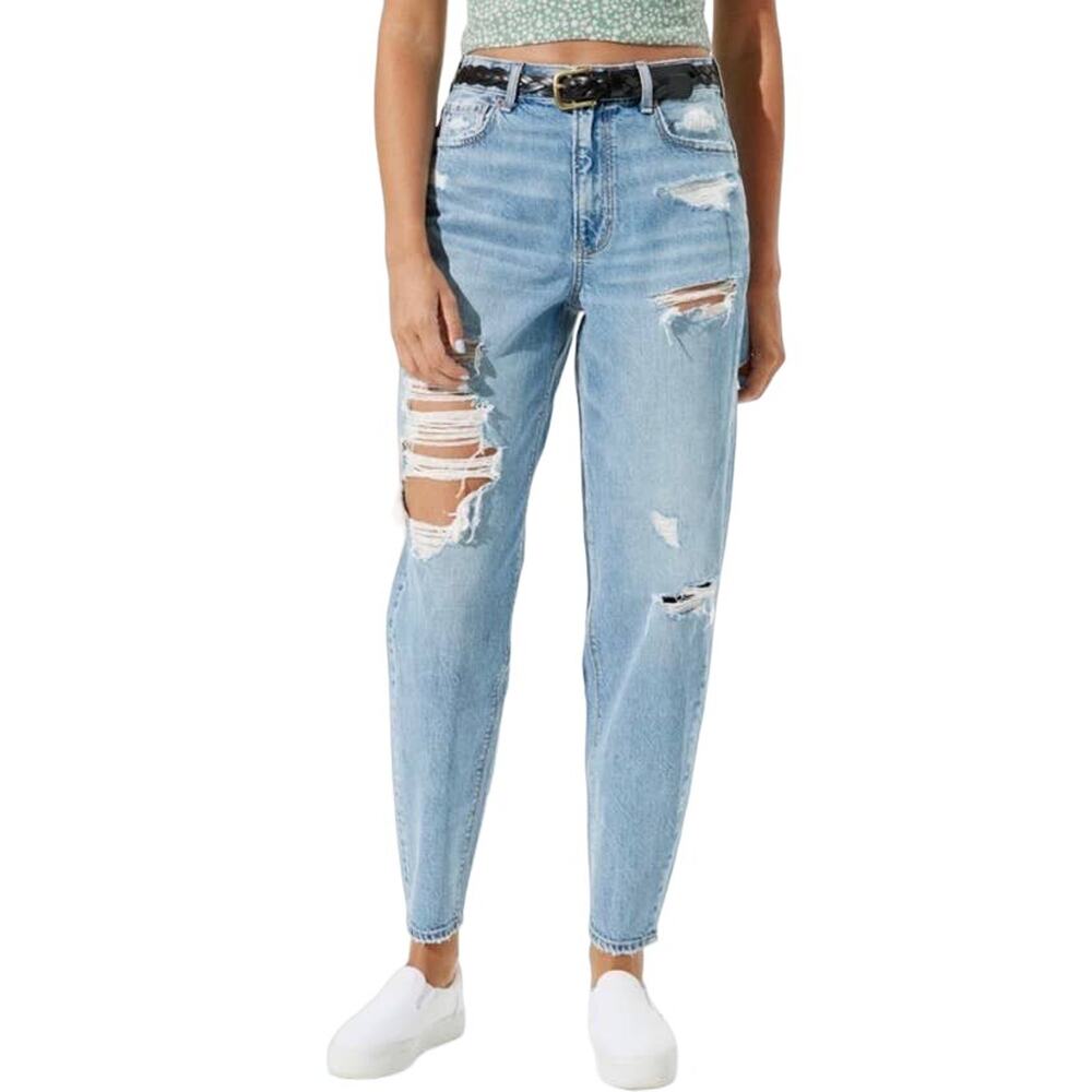 American Eagle ripped high rise relaxed mom jean